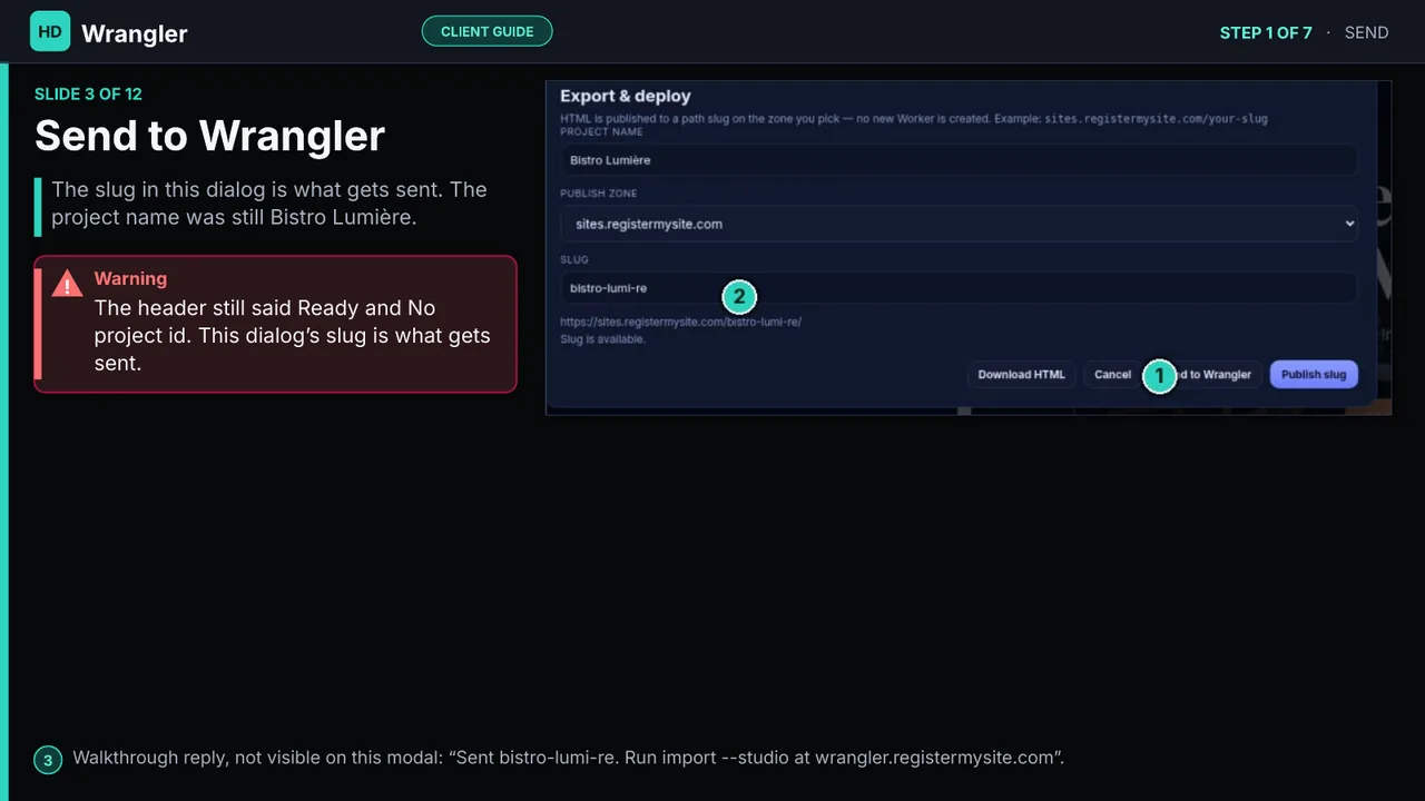Wrangler deploy slide
